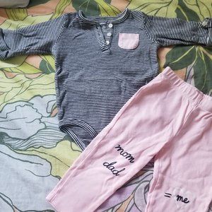 Pink black white onesie